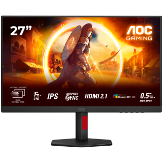 AOC Gaming U27G4R monitor - 68.6cm (27"), 4K UHD (3840 x 2160), Fast IPS, dvojni način (4K 160Hz, FHD 320Hz), 1ms (GTG), Adaptive Sync, HDR 400, USB razdelilnik, 2x HDMI 2.1, 1x DP 1.4