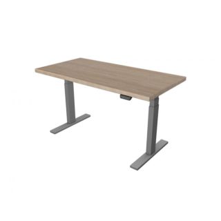 UVI Desk sivi okvir z namizno ploščo (sonoma)