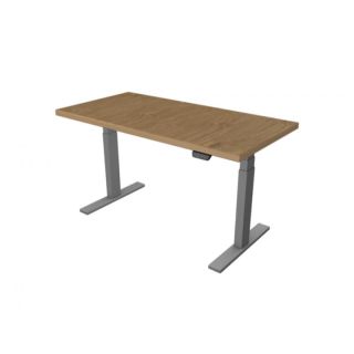 UVI Desk sivi okvir z namizno ploščo (naravni hrast)