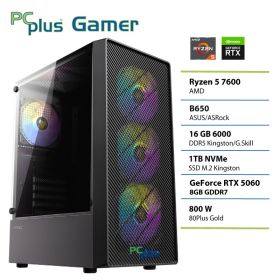 PCPLUS Gamer Ryzen 5 7600 16GB 1TB GeForce RTX 5060 8GB gaming namizni računalnik