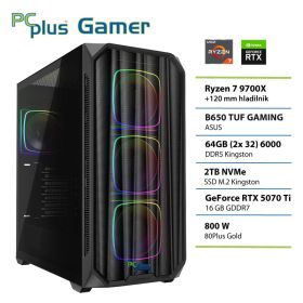 PCPLUS Gamer Ryzen 7 9700X 64GB 2TB SSD RTX 5070Ti 16GB gaming namizni računalnik