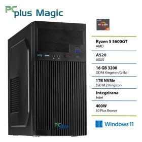 PCPLUS Magic Ryzen 5 5600GT 16GB 1TB Windows 11 Home namizni računalnik